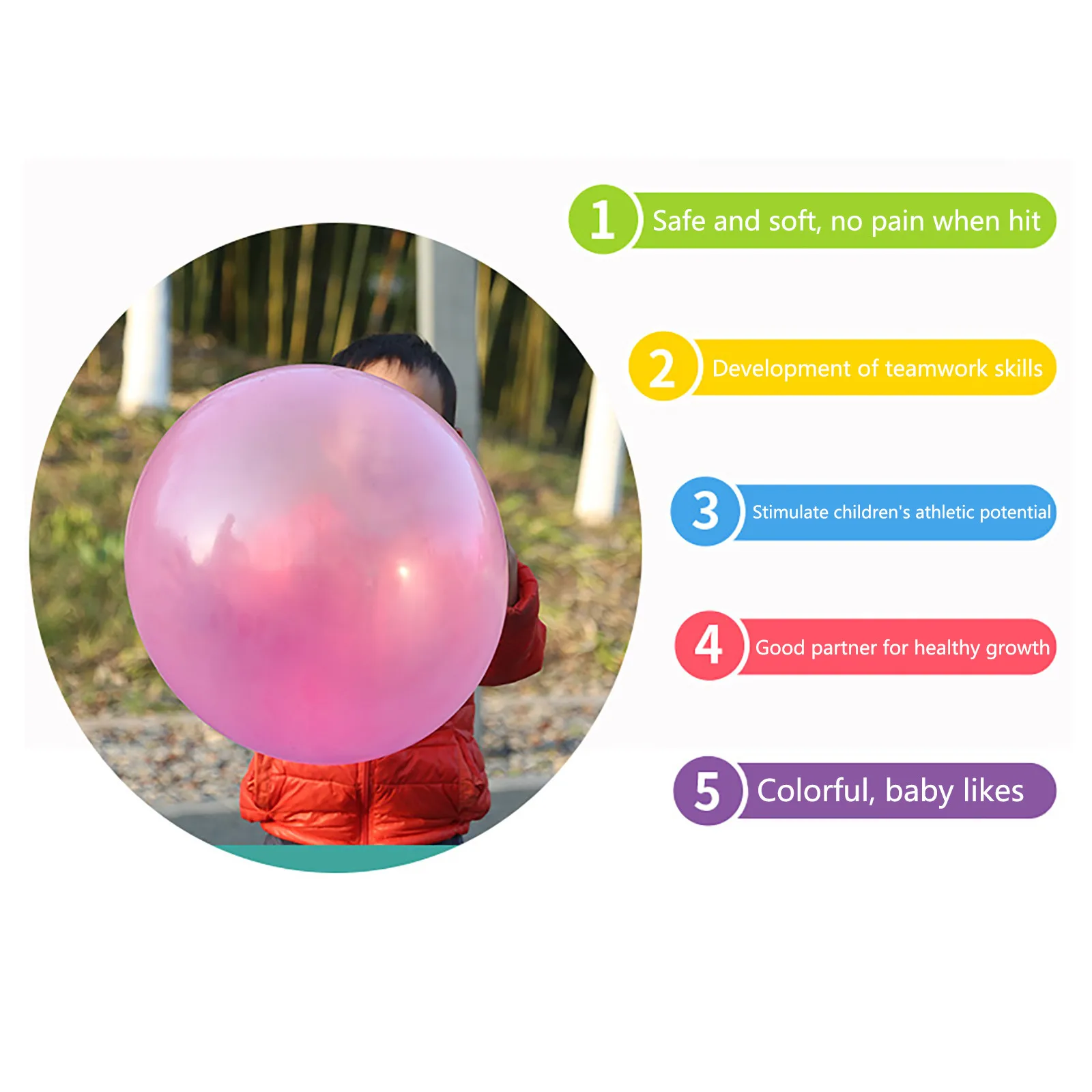 

Children Flexible Big Balloon Bubble Toy Soft Air Water Filled Ball Toy Blow Up Solid Color Toys Bola Preenchida Com Ar gua