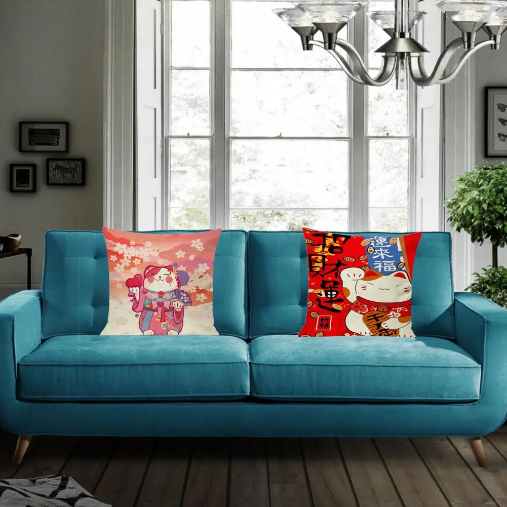 Чехол для подушки Lucky Cat в японском этническом стиле декоративный чехол дивана