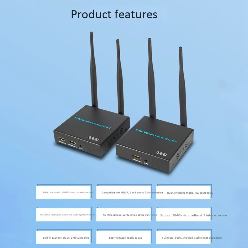 

HDMI Wireless Extender 300 M/984Ft Support Transmitter HDMI Loop Out and IR Return Compliant HDCP1.1/1.2 EU Plug