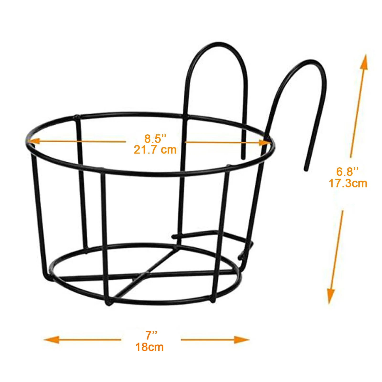 

Widedy Used Large Metal Hanging Railing Planters Hanging Planter Basket Flower Pot Holder Plant Pot Tray Garden Pots Planters