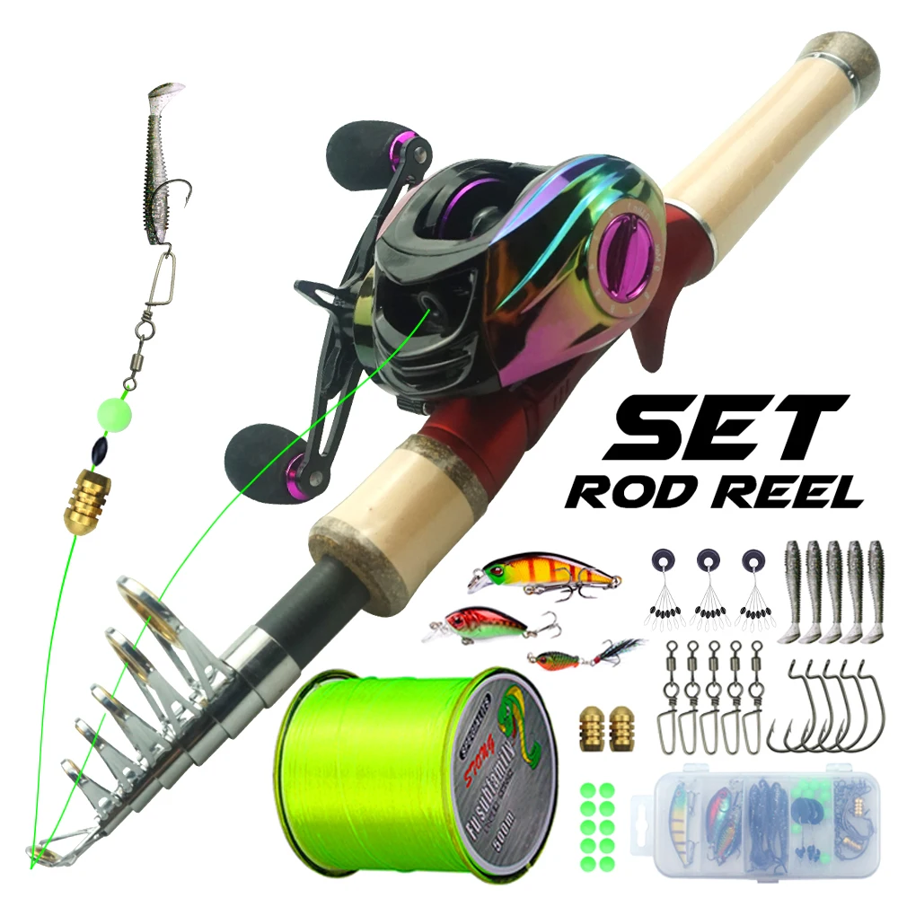 

Fishing Rod and Reel Combo with All Fishing Accessories 1.65m Casting Lure Rod and 9+1 BB 7.2:1 Gear Ratio Casting Fishing Reel
