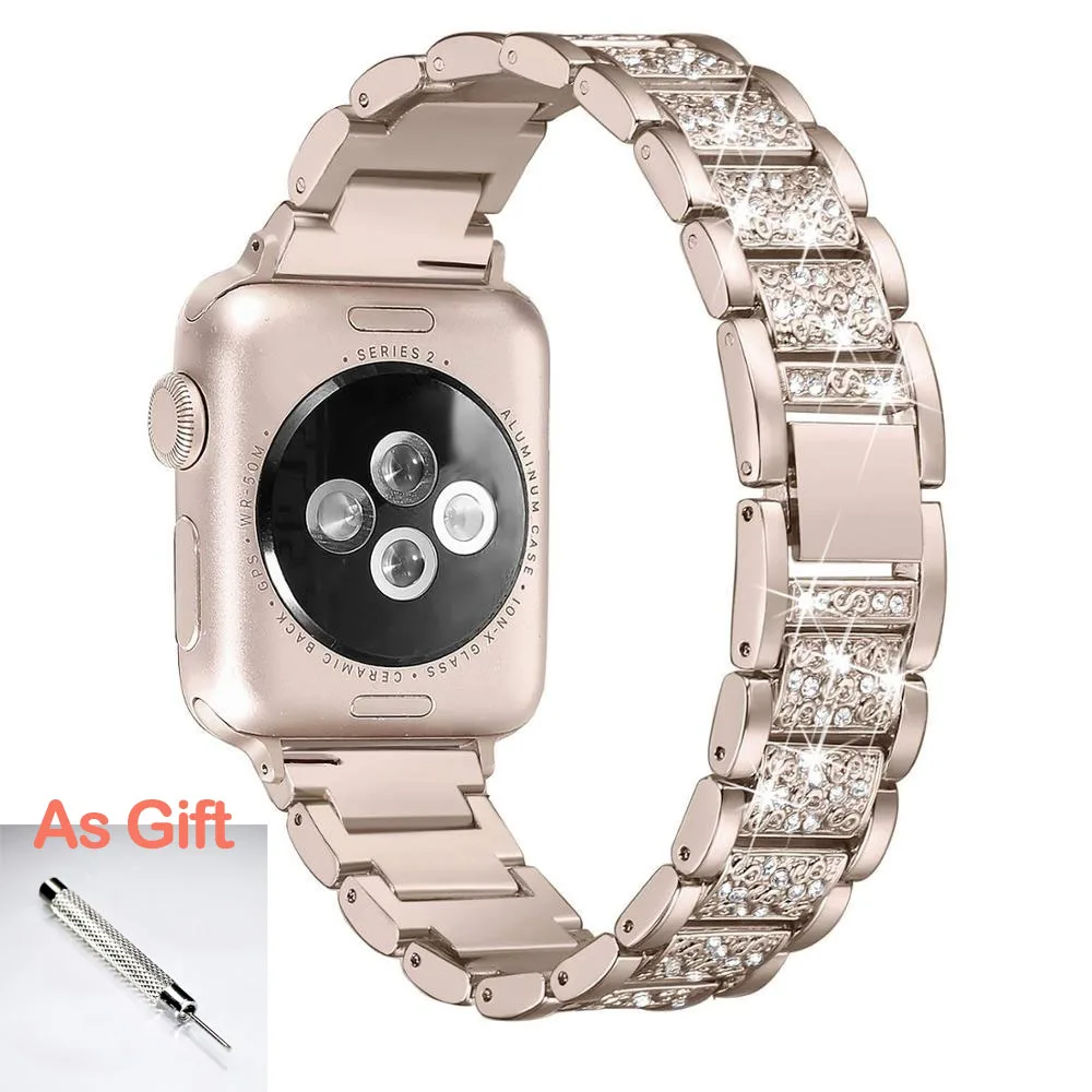Ремешок из нержавеющей стали для Apple watch 5, 4 ремешка, 42 мм, 38 мм, iwatch 4, 3 ремешка, 44 мм, 40 мм, металлический ремешок для часов, браслет, Аксессуары для часов - Цвет ремешка: Vintage gold