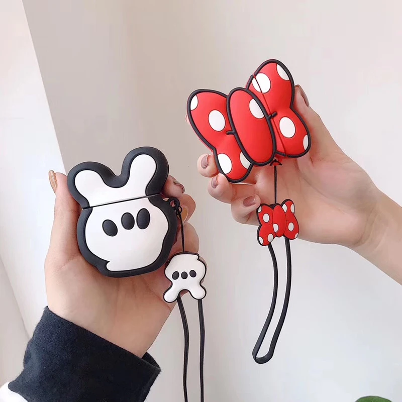Милый мультяшный чехол для наушников AirPods силиконовый беспроводные Bluetooth