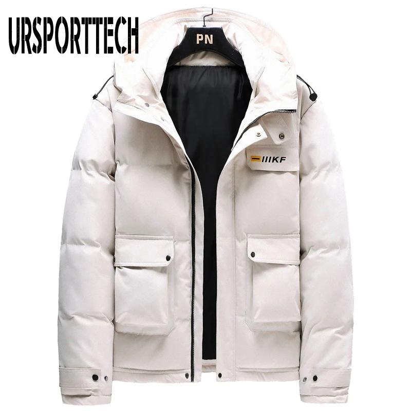 URSPORTTECH Brand Winter Jacket Men Parka 2020 New Cotton Padded Puffer Jackets Men Fashion Top Warm Solid Color Outerwear Coats