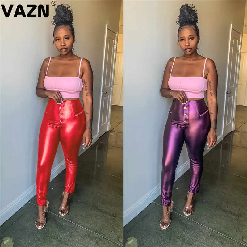 Женские брюки с высокой талией VAZN повседневные длинные штаны цветочным принтом в