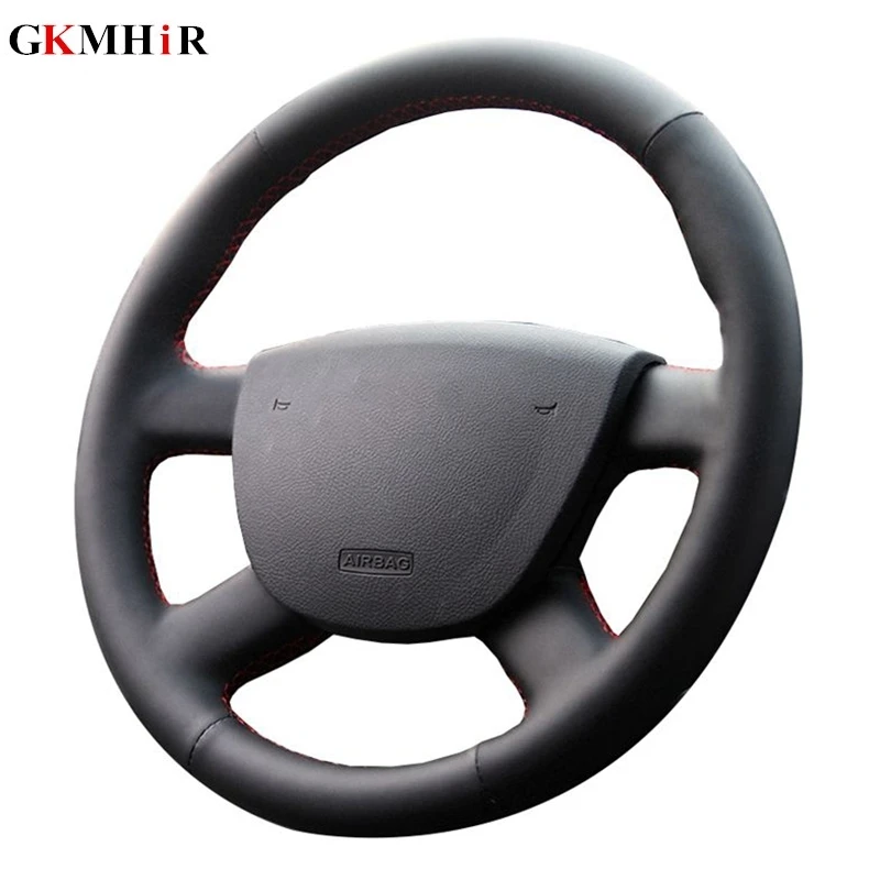 Black Artificial Leather Car Steering Wheel Cover for Ford Focus 2 2005-2016 Special hand-stitched Steering Covers