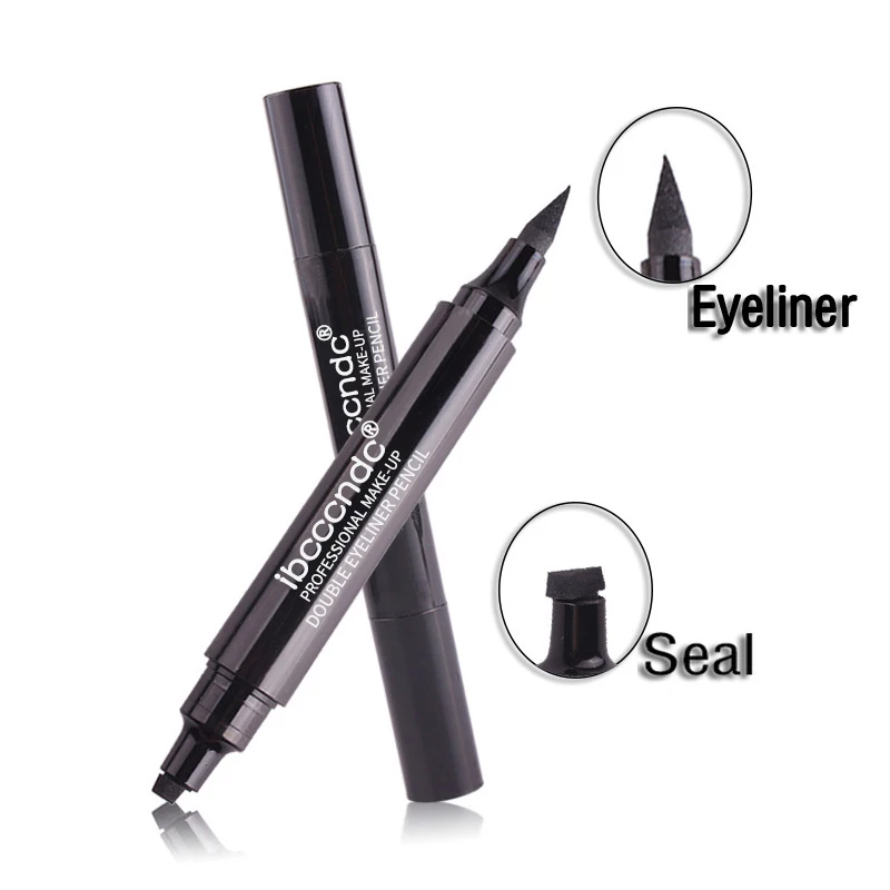 

Cool Black Waterproof Eyeliner Pen Quick-drying Long Lasting Saterproof Sweatproof Portable Liquid Eyeliner Stamp Pencil TSLM1