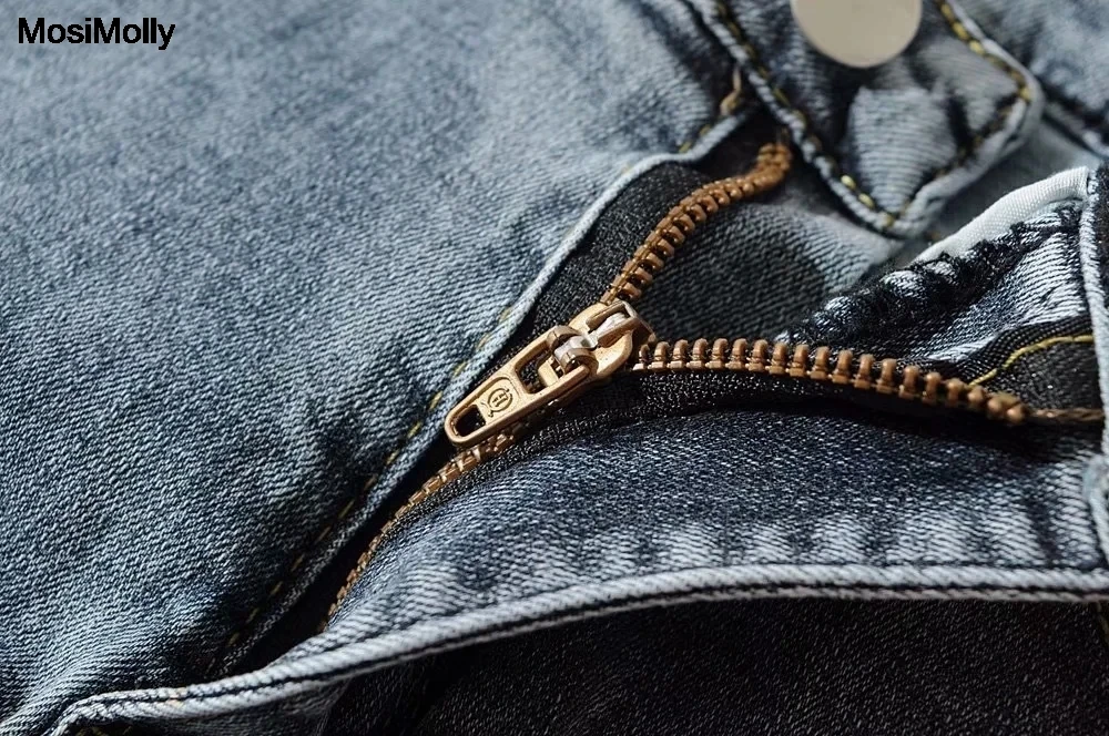 

MosiMolly 2020 Trendy Empire Waist skinny jeans denim pants women ripped pencil jeans bottom all match slim jeans High Elastic