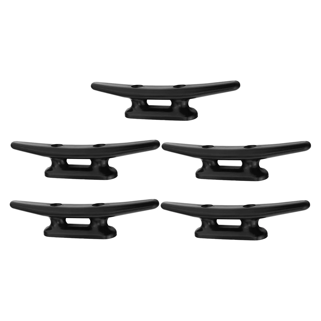 

5x Heavy Duty 4" Nylon Marine Boat Flat Top Low Cleat Rope Tie Hardware