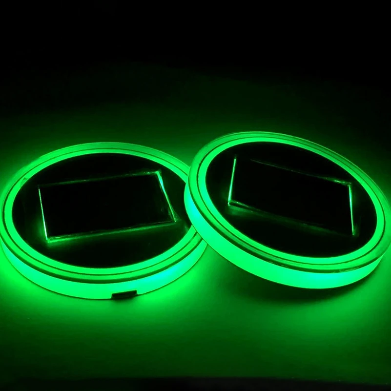 2 шт./компл. Универсальный светодиодный декоративный коврик для подстаканника в