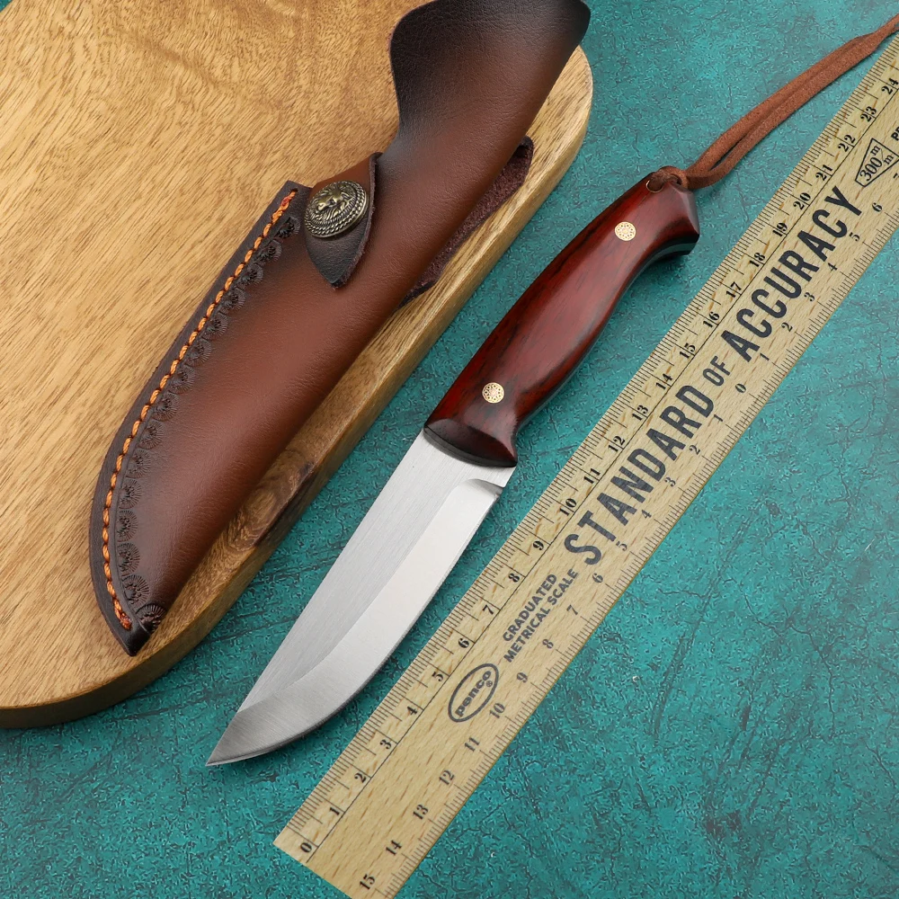 

DC53 steel fixed knife outdoor self-defense jungle hunting outdoor sharp tactical knife + leather tool