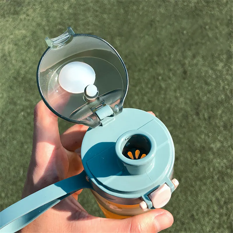 Спортивная бутылка для воды 500 мл портативный шейкер протеина чай фрукты лимон