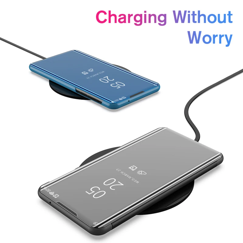 

Smart Mirror View Flip Cases For Oppo Reno Ace 2 Z F 10x Case Luxury Clear Cover For Oppo A9 A5 2020 Realme X2 X 5 3 Pro Cases