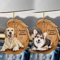 15styles cute sleeping angel dog wing dog hanging ornament cartoon pendant bag keychain for rear view mirror decoration