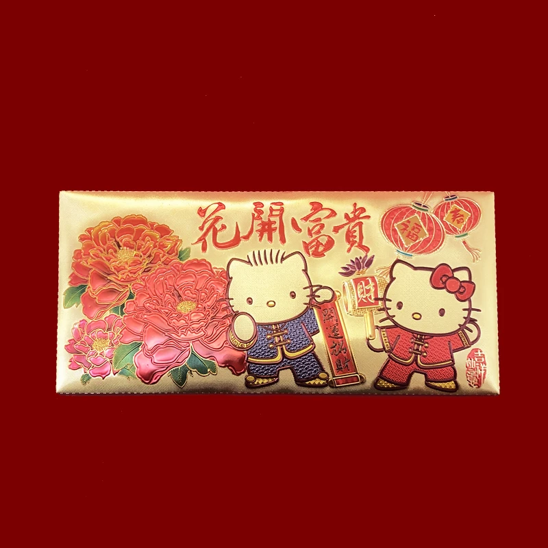 Платиновый цветной толстый 3D красный конверт Kitty Words 2020 Китайский Лунный Новый