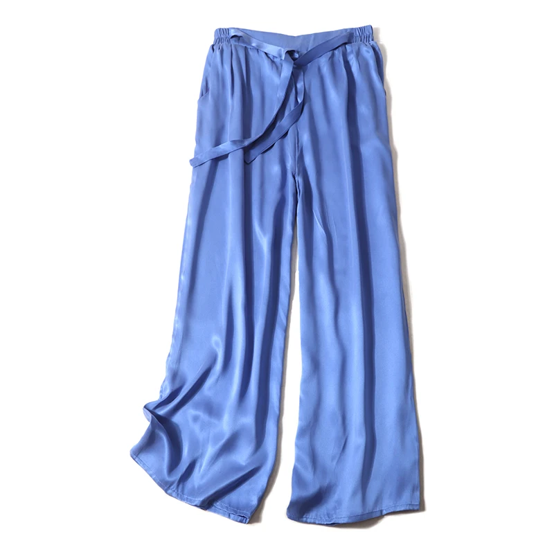 Брюки женские из натурального шелка винтажные свободные стильные штаны Офисная