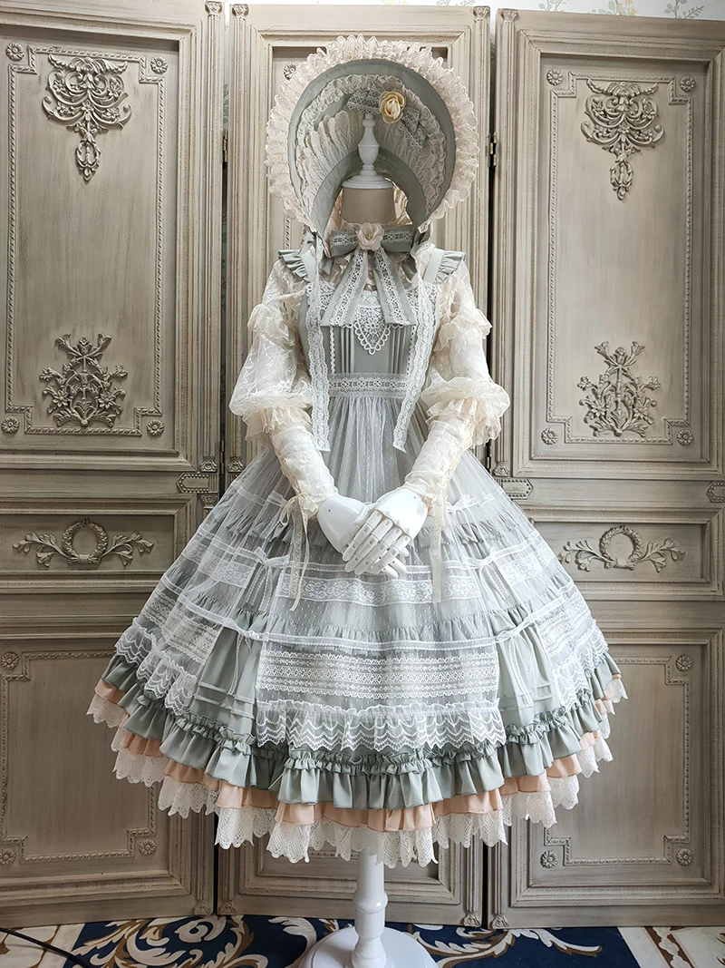 Цветущие камелиас~ элегантное платье лолиты JSK вечерние платья миди от Alice Girl~ предзаказ - Цвет: Mint