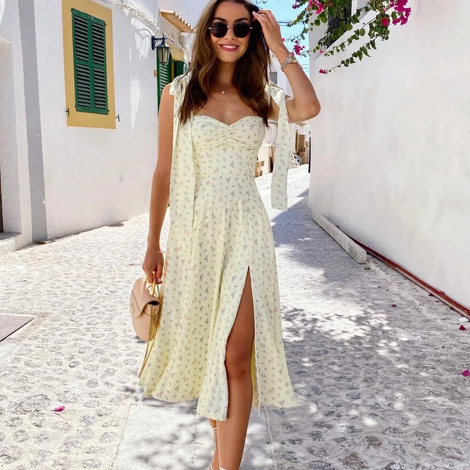 high quality summer dress women sundress causal dress 2021 new arrivals floral printing house of cb dress evening party dress free global shipping