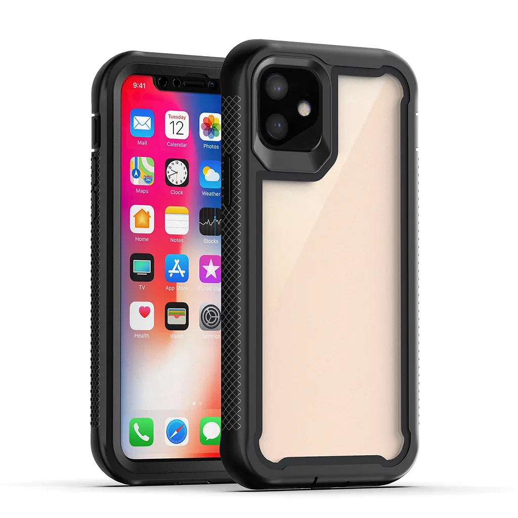 Для iPhone 11 6.1in 2019 чехол Гибридный Heavy Duty ударопрочный Прозрачный для задней крышки