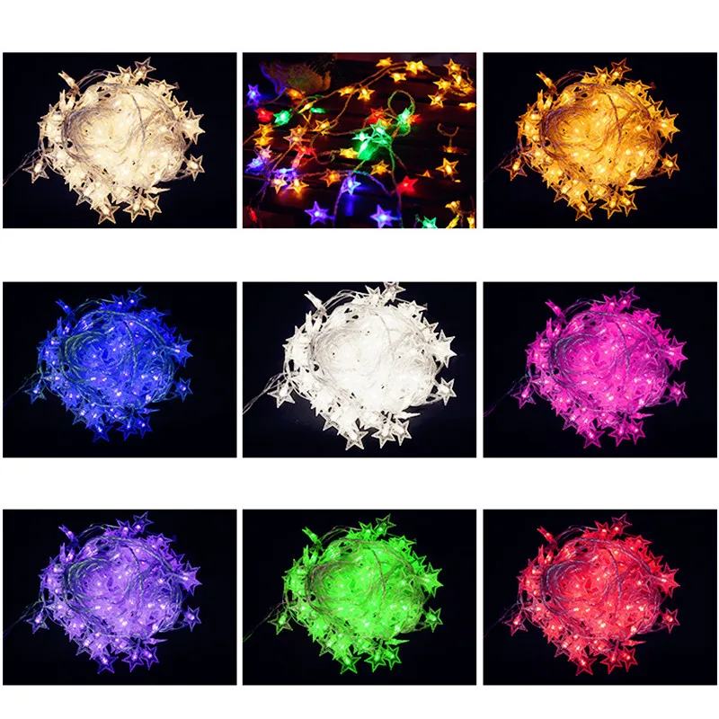 

New 1.5m 10LED String Lights Battery USB Lights String Star Garland Holiday Light Room Curtain Light New Year Decoration