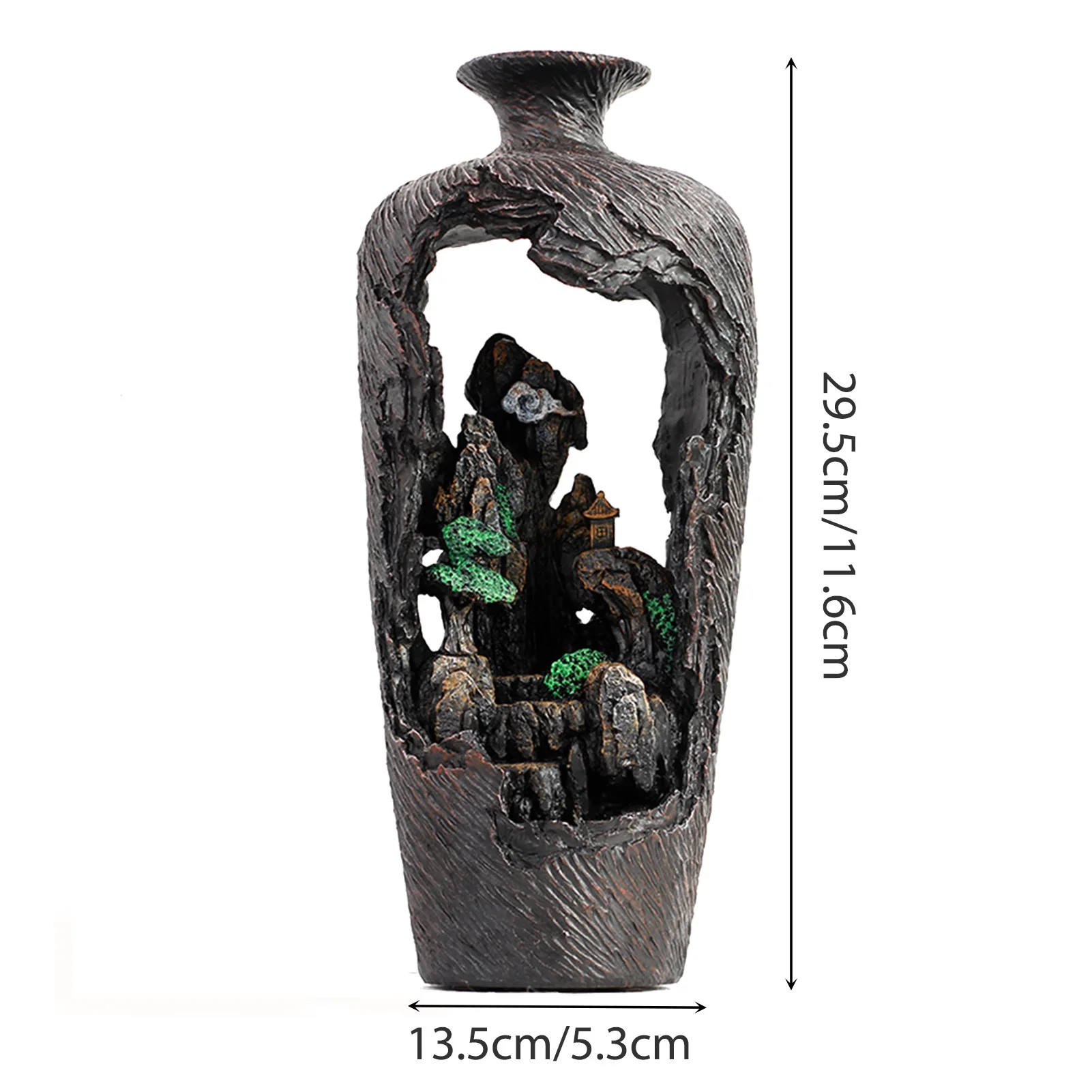 

Backflow Incense Burner Base Waterproof Incense Holder With 50pcs Incense Cone Home Resin Decoration For Yoga Meditation