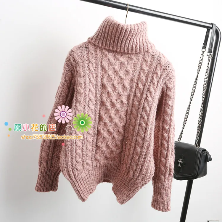 

The new 2016 sets woman with thick stick knitwear shag turtleneck sweater increasing female line twist cultivate one's morality