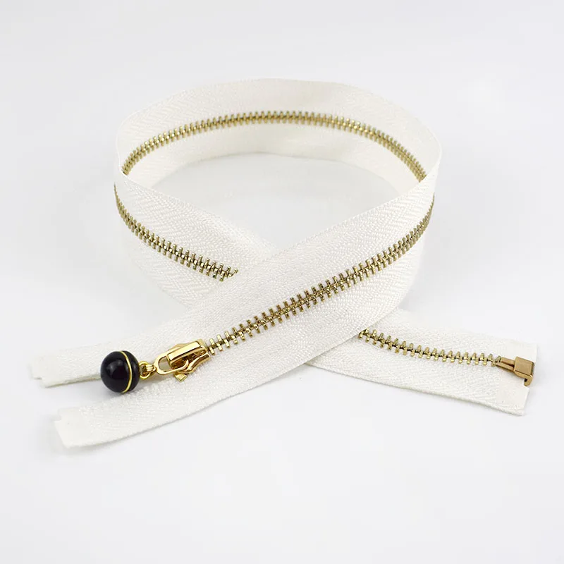 White-black 50 см 3# жемчужный слайдер съемник украшения металлические застежки-молнии для шитья одежды молния DIY ремесло аксессуары для шитья ZA044 золотые молнии - Цвет: White-black