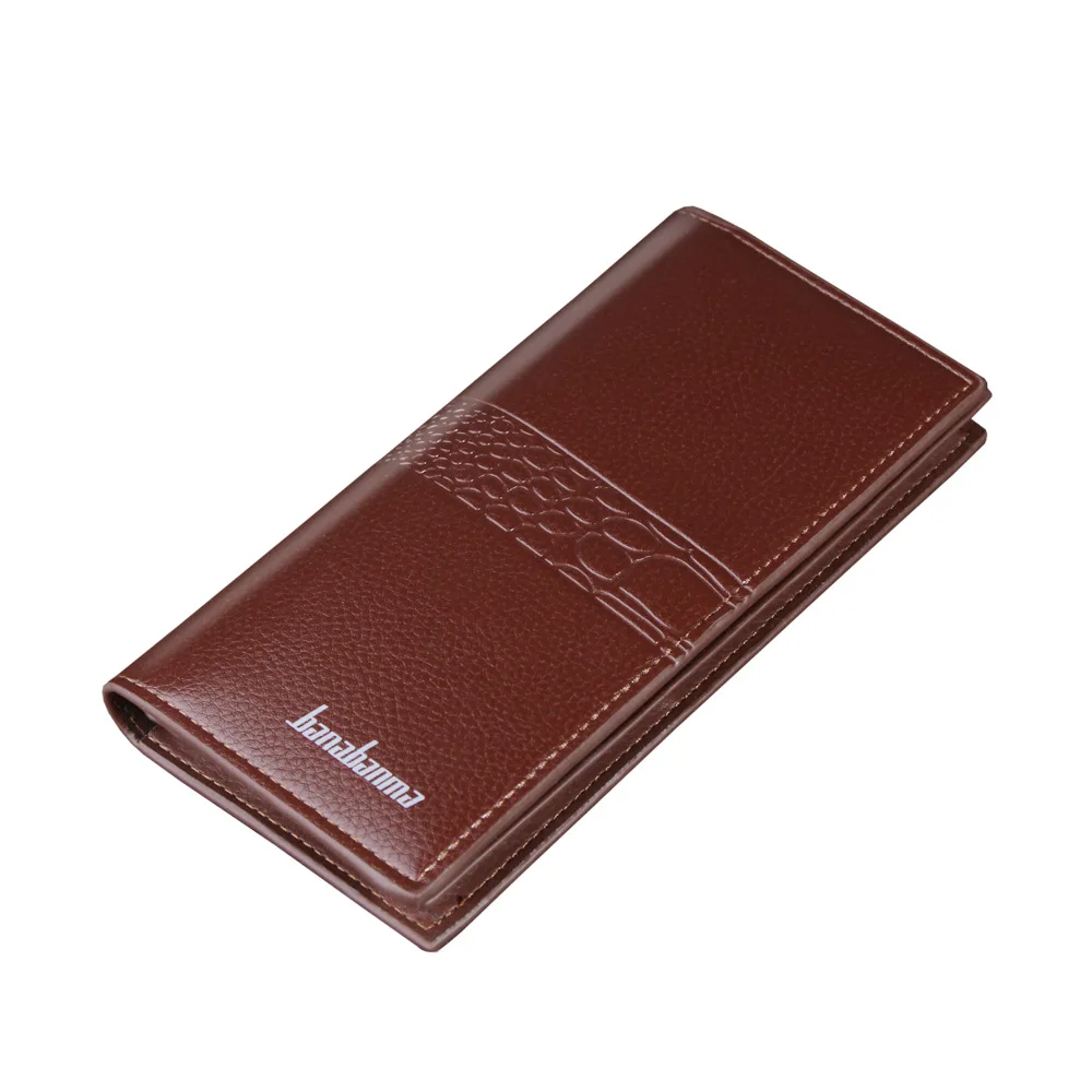 

Men's long wallet crocodile pattern multi-card position button wallet zipper mobile phone bag thickened money clip hand wallet