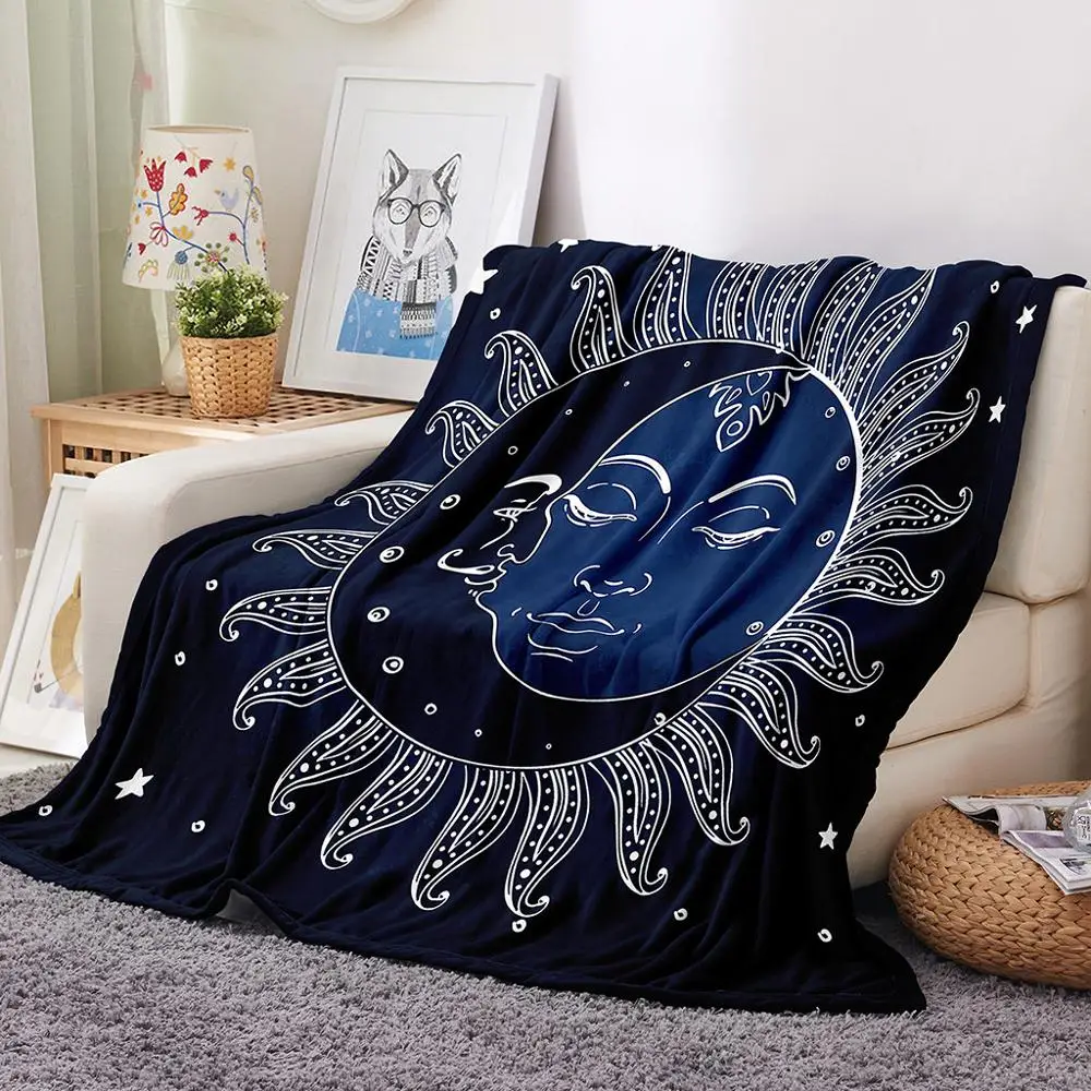 ONGLYP мандала луна и защита от солнца в богемном стиле Одеяло уютный теплый плюш