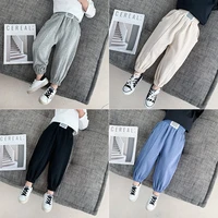 new arrive spring summer thin casual pants boys kids trousers children clothing teenagers formal outdoor elastic waist high qual