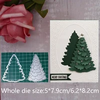 new metal cutting dies 2pcs christmas tree new stencils for diy scrapbooking paper cards craft making craft decoration