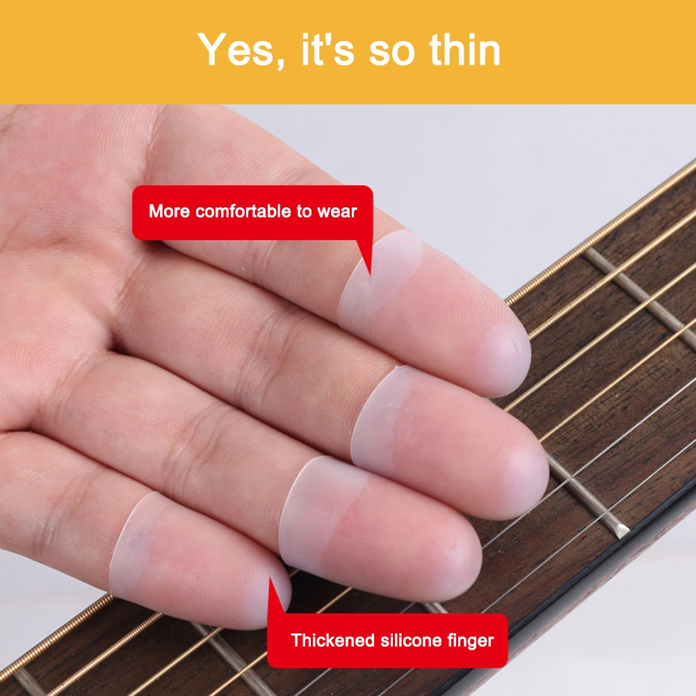 4pcs Guitar Fingertip Protectors Silicone Piano Finger Guards for Beginner