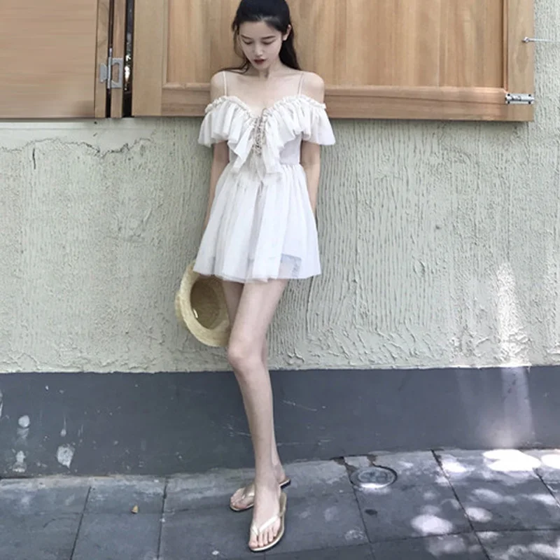 Платье женское в стиле ретро облегающее с оборками без бретелек SP425 2021|Женские