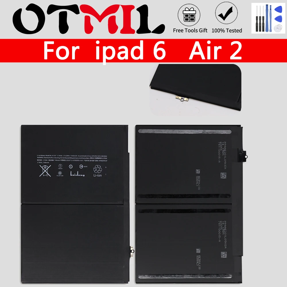 OTMIL 7340 мАч телефон планшет Батарея для iPad 6 Air 2 A1547 A1566 A1567 подарок наклейки