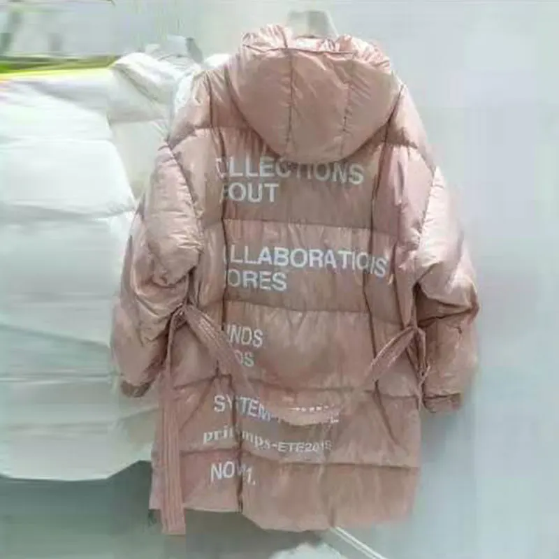 Pink 80% качественный женский зимний пуховик, пуховики, пальто, женская парка, Свободное пальто, женская толстая теплая верхняя одежда TY597 - Цвет: Pink