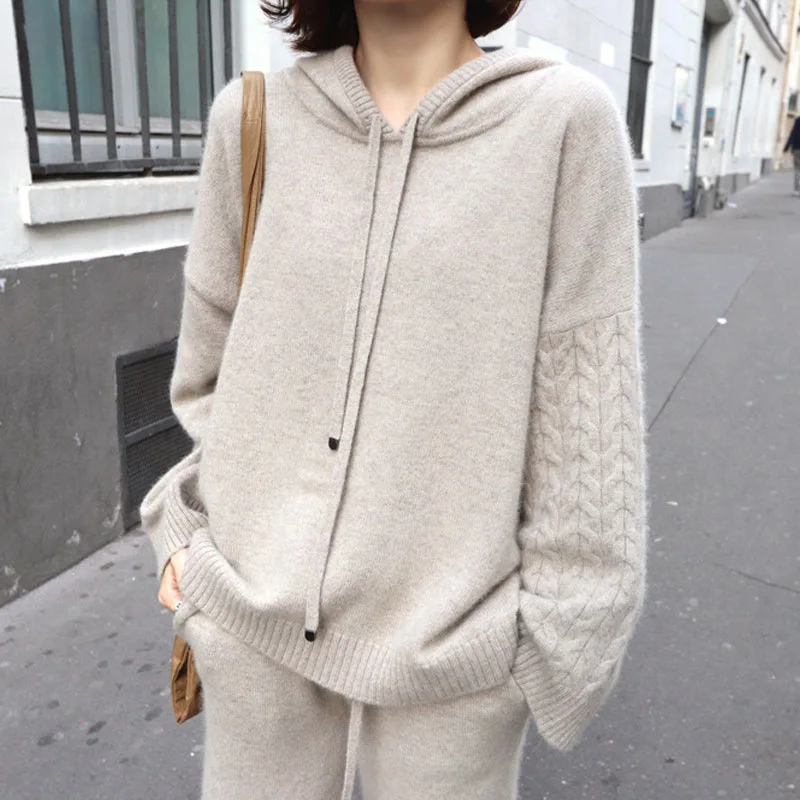 

New 2020 Fashion Women Long sleeve knitted sweater set two pieces women clothing wholesale D585