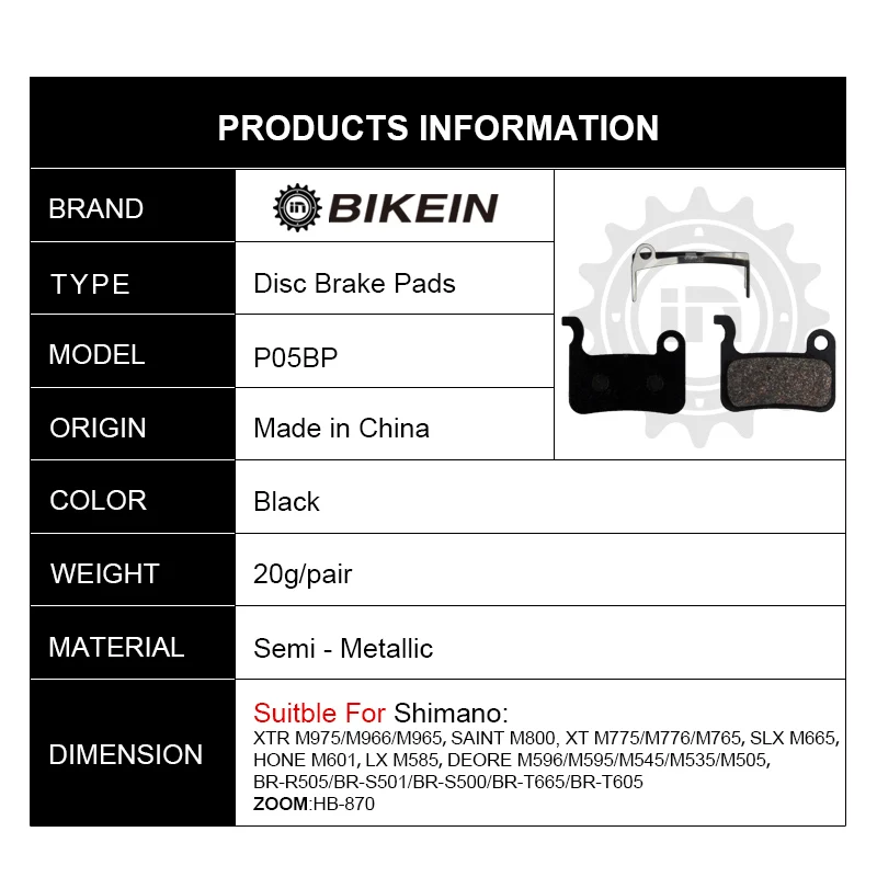 BIKEIN 4 пары MTB велосипед смолы дисковые Тормозные колодки для Shimano Deore M596 M595 M535 SLX M665
