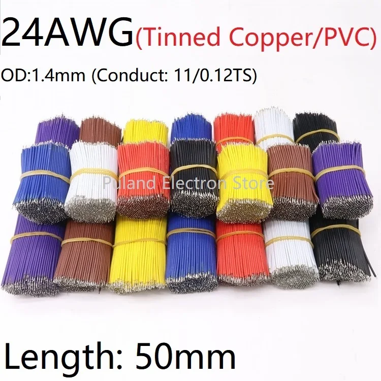 30 шт. 50 мм Fly Jumper провод 24AWG OD 1 4 ПВХ изолированный электронный припой кабель 2