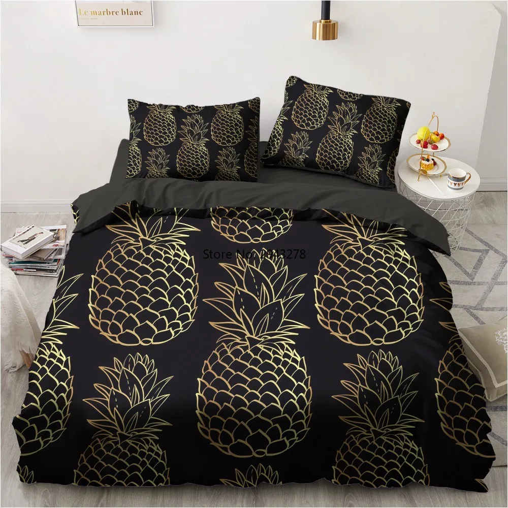 

Bohemia 3D Duvet Quilt Cover Set Black Gold Bedding Sets Luxury Comforter Design Printed Bed Linen Pillowcase King Queen De Home