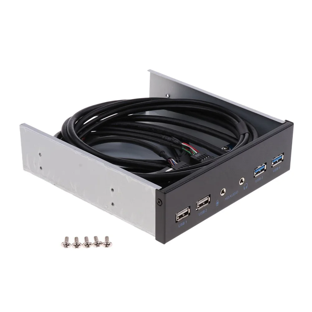 Двойной USB 3,0 4 порта оптический привод Передняя панель адаптер расширения концентратор HD аудио металлический дисковод расширения Передняя панель