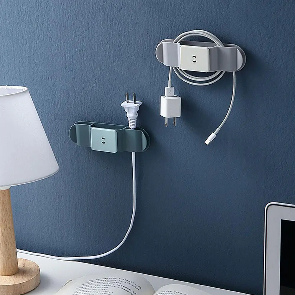 

Socket Holder Free Punching Wall-mounted Power Plug Winder Organizer Cable Seamless Router Cable Socket U6N0