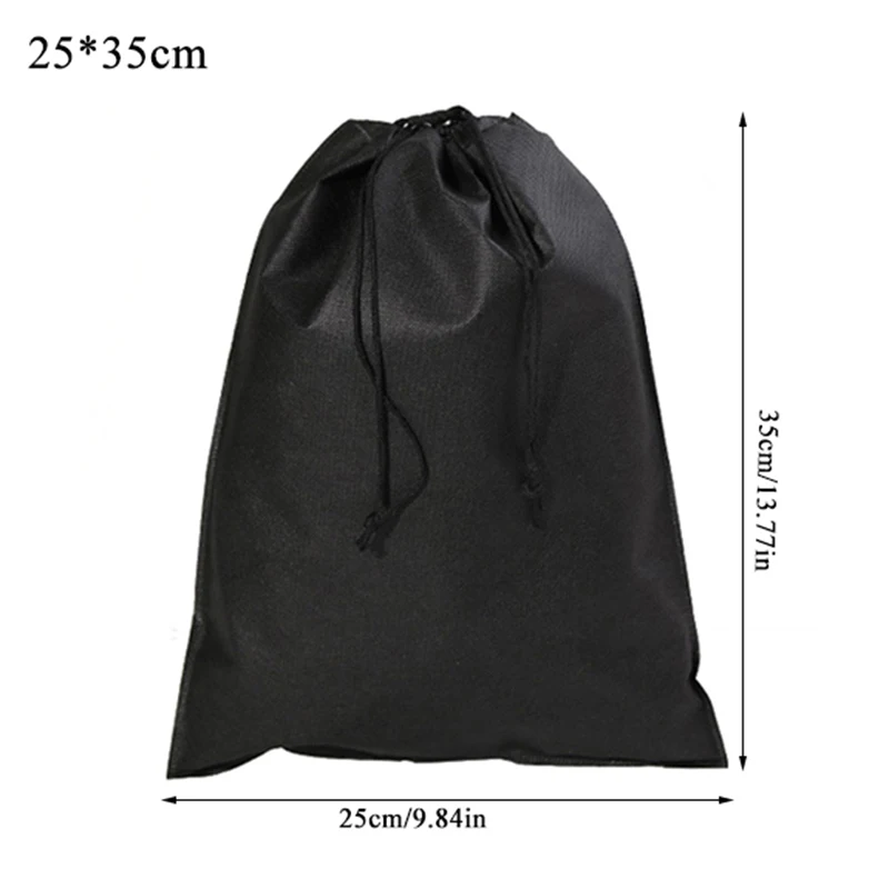 black 25x35cm Водонепроницаемый шнурок мешок обувь нижнее белье Путешествия Спортивные сумки нейлон сумки Органайзер одежда упаковка - Цвет: black 25x35cm