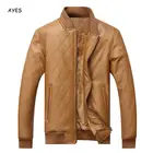 Куртка-бомбер мужская из искусственной кожи, однотонная, цвет хаки, черный, 2020, плотная, теплая, 2xl, Осень-зима, куртка в стиле панк на молнии