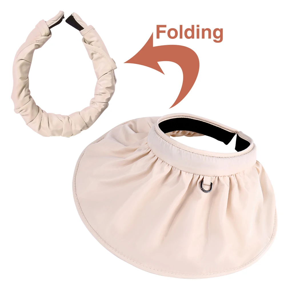 

Дорожная шляпа 2 в 1 для женщин, солнцезащитный козырек, велосипедная Летняя Повседневная широкополая повязка на голову, складная, с защитой ...