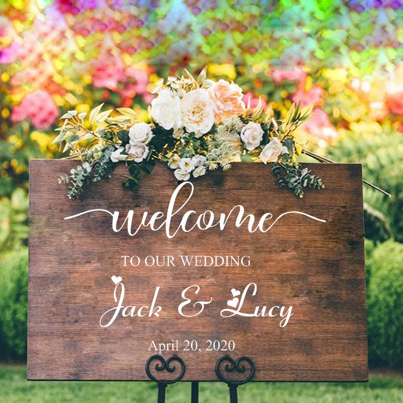 Сделай Сам приветствуется стикер Знак Свадебная вечеринка украшения Жених и