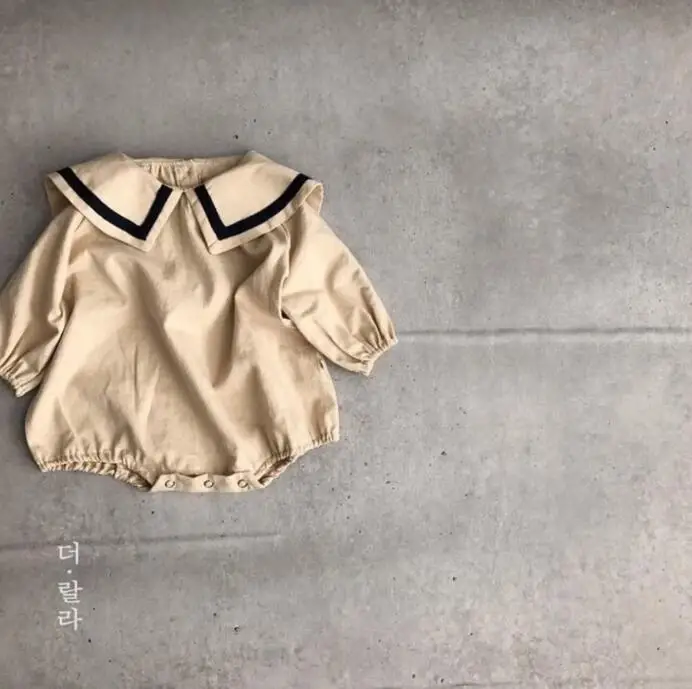 2019 хлопковая и конопляная одежда для ползания с длинным рукавом воротником