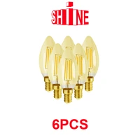 6pcslot filament bulb c35 4w retro edison bulb e14 bombillas 220v 240v vintage lamp 2700k home decoration
