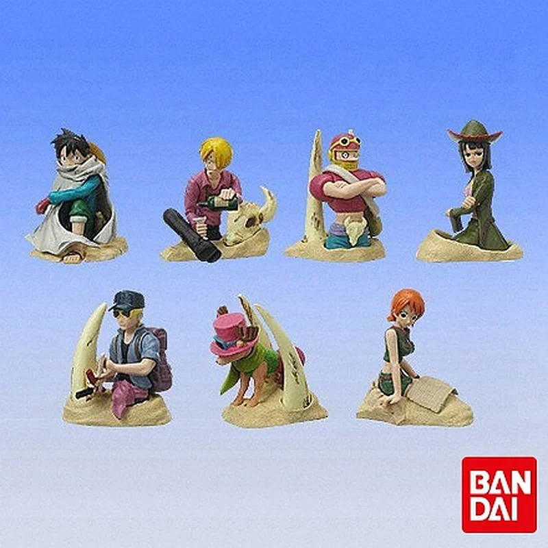 

Bandai Genuine Gashapon Toys ONE PIECE Luffy Sanji Usopp Robin Zoro Chopper Dessert Scene Action Figure Model Toys