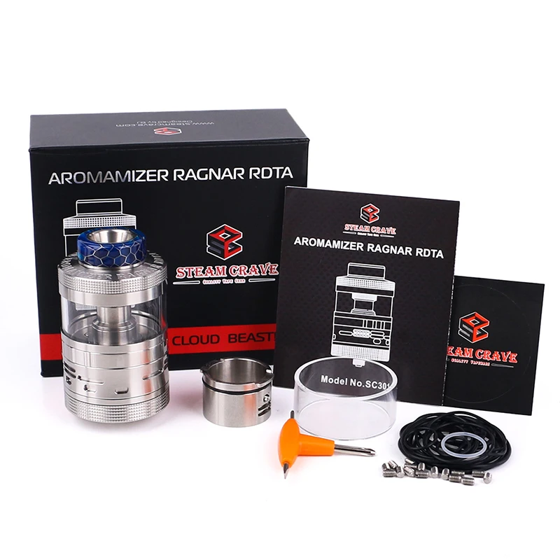 

Original Steam Crave Aromamizer Ragnar RDTA Rebuildable 35mm Tank Atomizer 18ML 510 Thread Large Build Deck Vaporizer Vape Tank