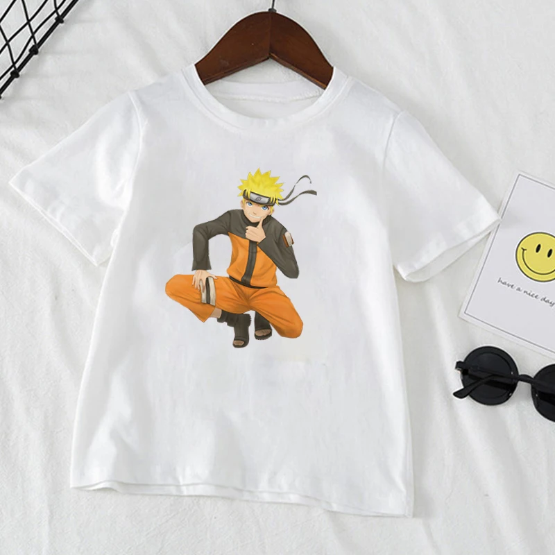 

Kid T-Shirts Sasuke Ninjia Narutoi Cartoon Anime Sharingan Shirt Child Gift Boys Football Tees Girls Tops Summer Light and Thin